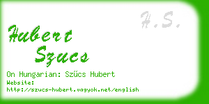 hubert szucs business card
