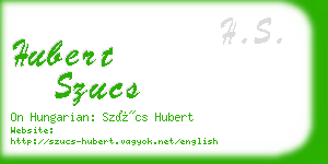 hubert szucs business card